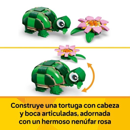 LEGO Creator 3 en 1 Tortuga con Flor de Nenúfar 31377 124 piezas