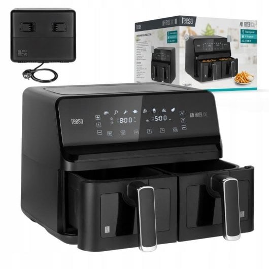 Freidora de aire doble cesta Teesa AIR FRYER DUAL POT 8L 2700W panel táctil