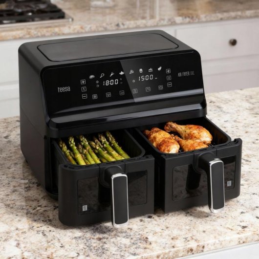 Freidora de aire doble cesta Teesa AIR FRYER DUAL POT 8L 2700W panel táctil