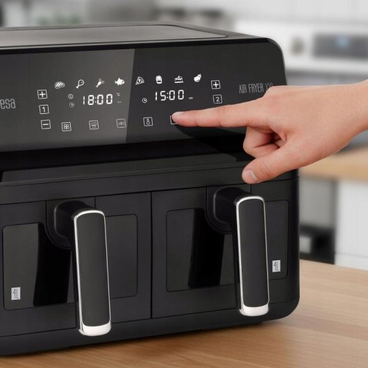 Freidora de aire doble cesta Teesa AIR FRYER DUAL POT 8L 2700W panel táctil