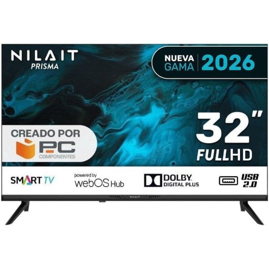 Nilait Prisma 32FD7004SWOS 32" LED FHD Smart TV WEBOS+ Regalo Soporte TV y Cable HDMI