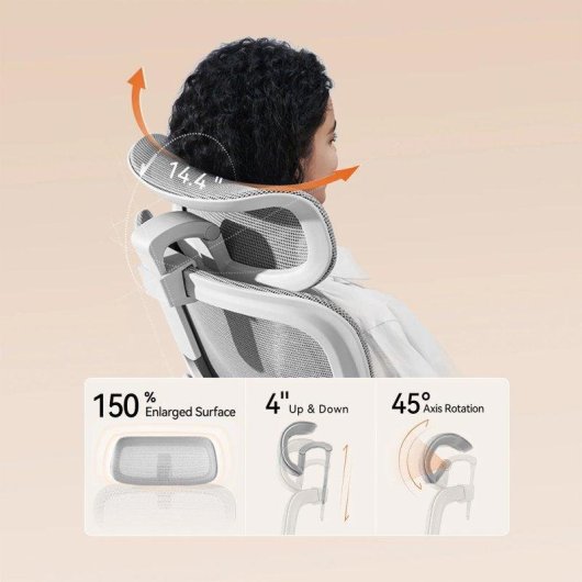Silla Ergonómica Oficina Sihoo B100 Soporte Sacro Reposacabezas 2D Negro