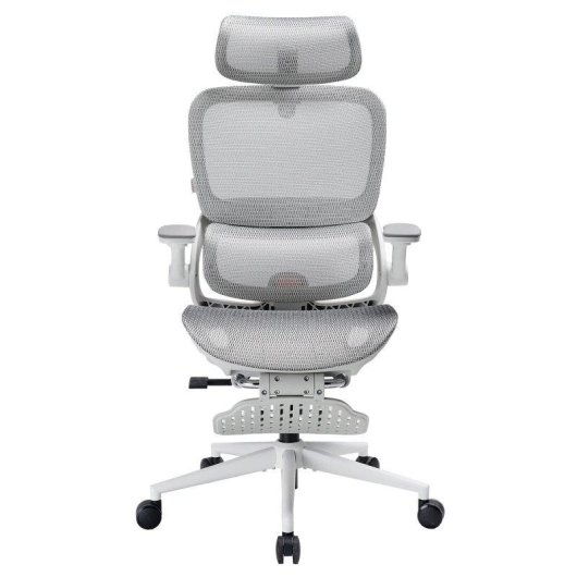 Silla ergonómica SIHOO B100 Pro blanca con soporte lumbar y reposapiés