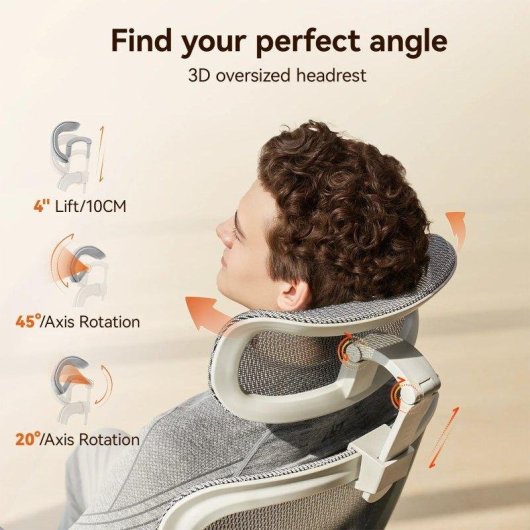 Silla ergonómica SIHOO B100 Pro blanca con soporte lumbar y reposapiés