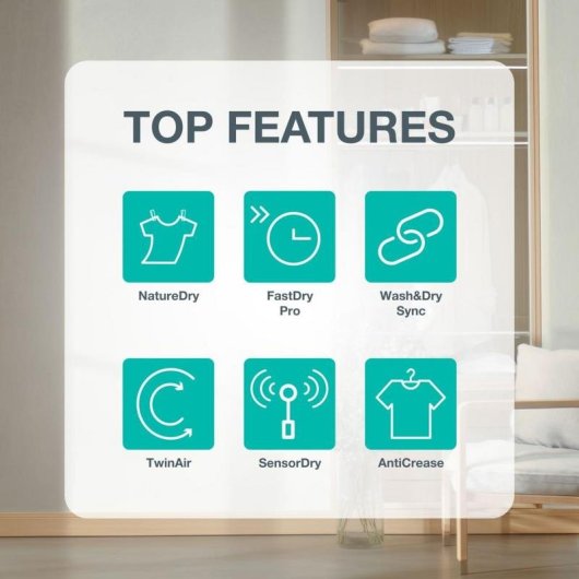 Asciugatrice a condensazione Gorenje D5G69CP 9kg Classe C con pompa di calore e Wi-Fi