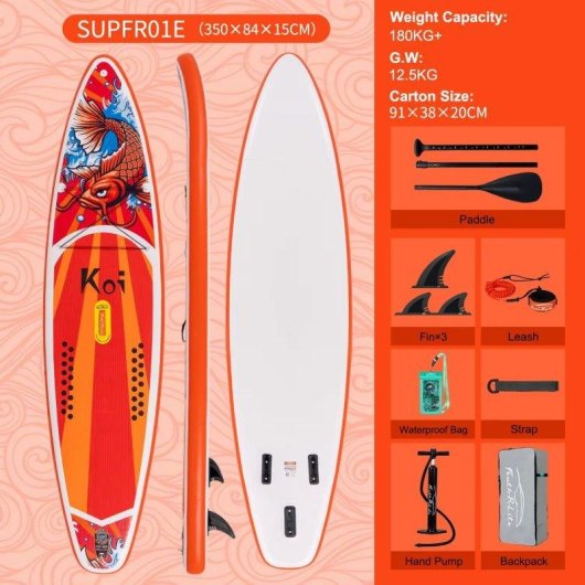 Planche de SUP Funwater SUPFR01E Stable 350x83x15cm Charge 180kg
