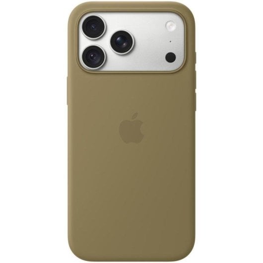 Custodia in silicone Apple con MagSafe oliva per iPhone 18 Pro Max