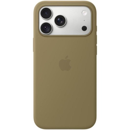 Custodia in silicone Apple con MagSafe oliva per iPhone 18 Pro Max