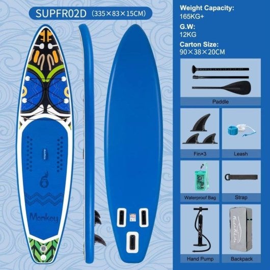 Tabla Paddle Surf Inflable Funwater Tribal 335×82 cm Kit Completo