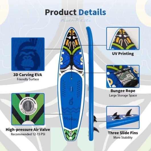 Tabla Paddle Surf Inflable Funwater Tribal 335×82 cm Kit Completo