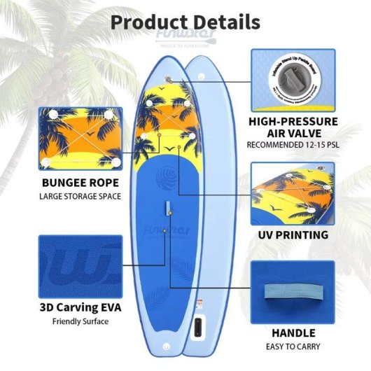 Planche SUP Funwater SUPFW55B Large et Stable
