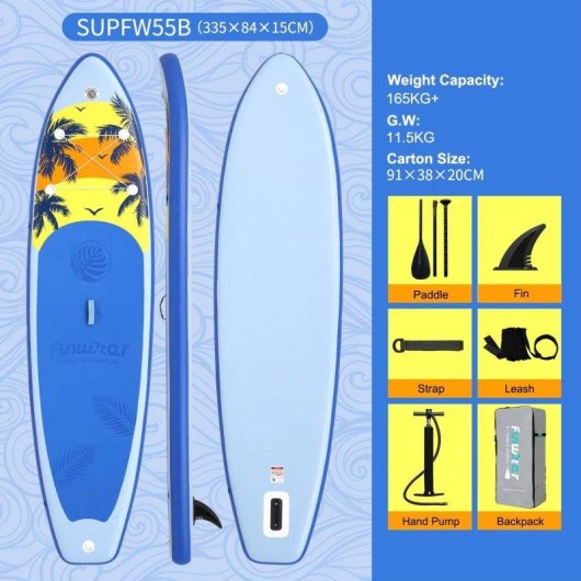 Planche SUP Funwater SUPFW55B Large et Stable