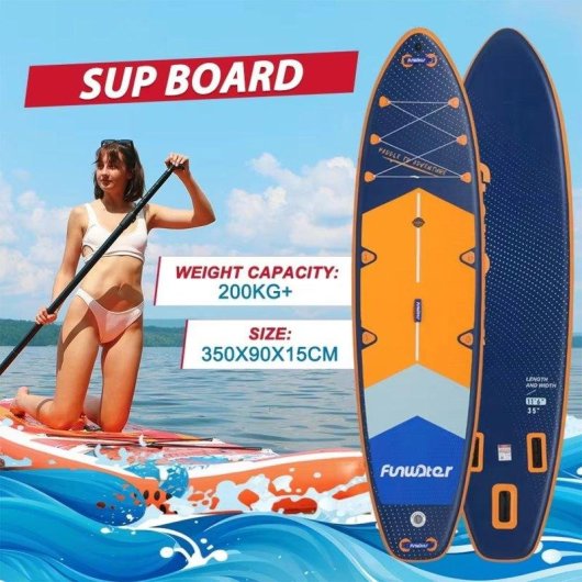 Tabla de SUP hinchable Funwater SUPFW43B 350×89×15 cm Kit Completo Azul/Naranja