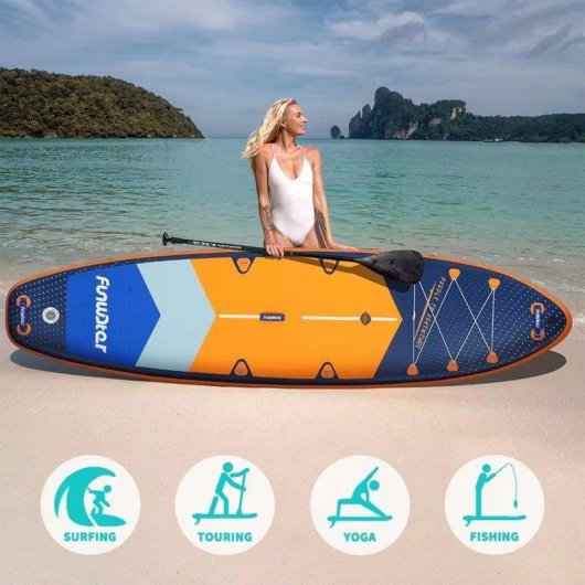 Tabla de SUP hinchable Funwater SUPFW43B 350×89×15 cm Kit Completo Azul/Naranja