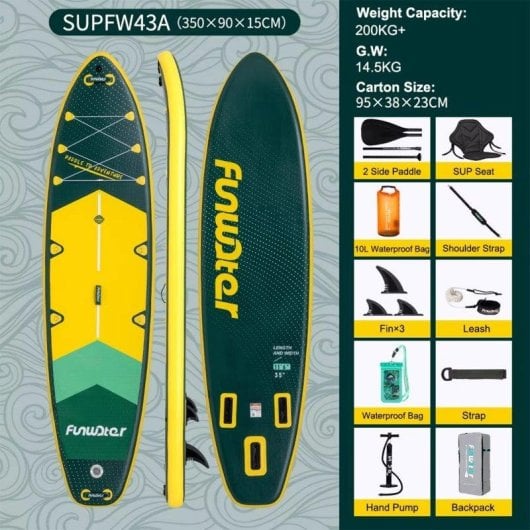 Tabla de Paddle Surf Hinchable Funwater SUPFW43A 350 x 89 x 15 cm 180 kg