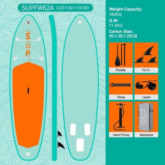 Tabla SUP Inflable Funwater SUPFW62A 320x82x15 cm 180 kg