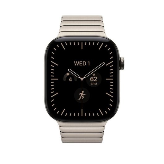 Bracelet Apple Watch acier inox 46 mm naturel fermeture butterfly