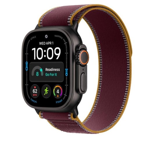 Bracelet Apple Loop Trail burgundy 49 mm M/L Titane noir