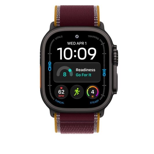 Bracelet Apple Loop Trail burgundy 49 mm M/L Titane noir