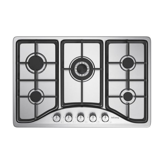 Placa de cocina de gas IsEasy MGBS-765 5 quemadores acero inoxidable