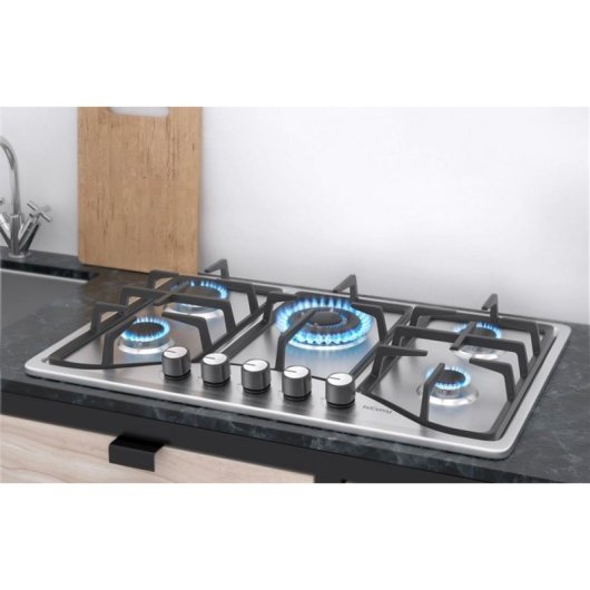 Placa de cocina de gas IsEasy MGBS-765 5 quemadores acero inoxidable