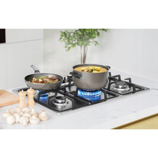 Placa de cocina de gas IsEasy MGBS-765 5 quemadores acero inoxidable