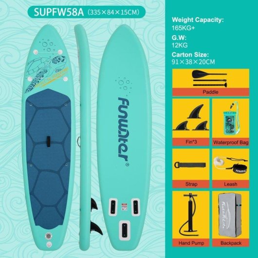 Tabla SUP Inflable Funwater SUPFW58A 335x84x15 cm 165 kg