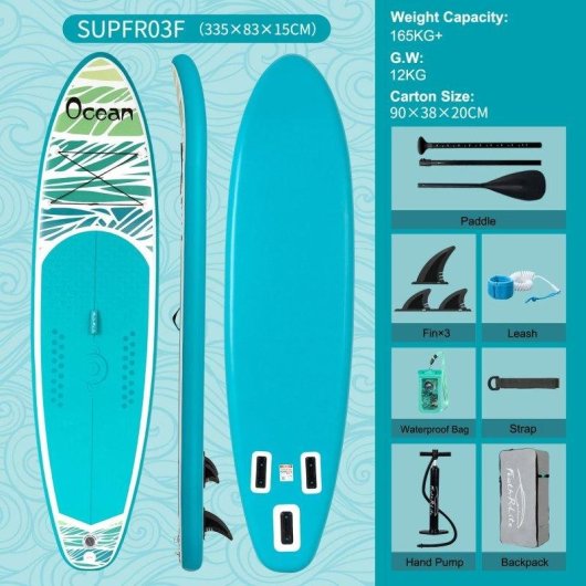 Tabla de SUP Funwater SUPFR03F Ancha y Estable Max 180 kg