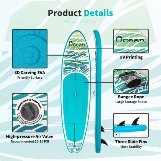Tabla de SUP Funwater SUPFR03F Ancha y Estable Max 180 kg