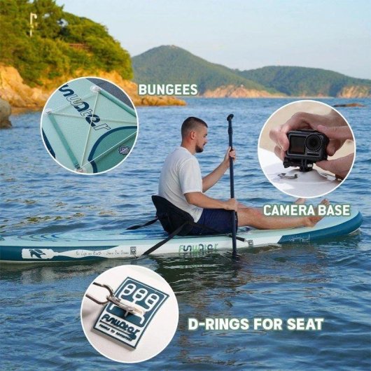 Tabla de paddle surf hinchable Funwater Tortuga Marina Verde Menta 320x83 cm