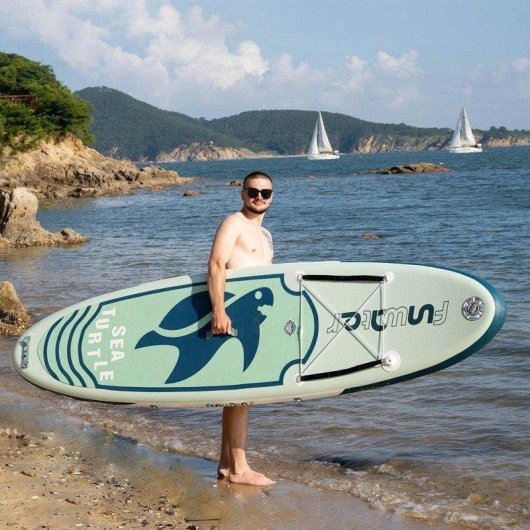 Tabla de paddle surf hinchable Funwater Tortuga Marina Verde Menta 320x83 cm
