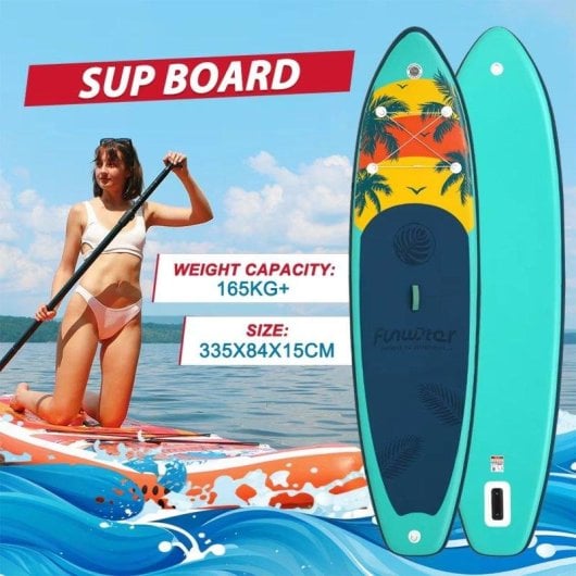 Opblaasbaar Paddleboard Funwater SUPFW55A 335x83x15 cm 180 kg Groen