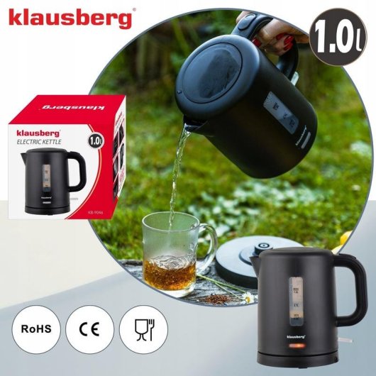 Hervidor Eléctrico Klausberg KB-9046 1 L 1100W Negro