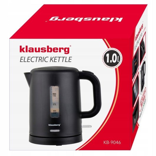 Hervidor Eléctrico Klausberg KB-9046 1 L 1100W Negro