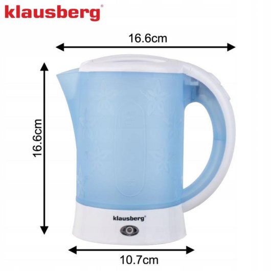 Hervidor eléctrico de viaje Klausberg KB-9045 0,6 L + 2 tazas + 2 cucharillas