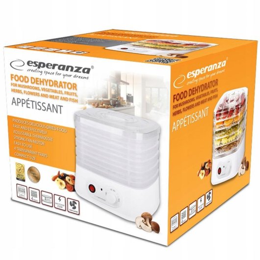 Deshidratadora de alimentos Esperanza APPÉTISSANT 250 W 4 bandejas