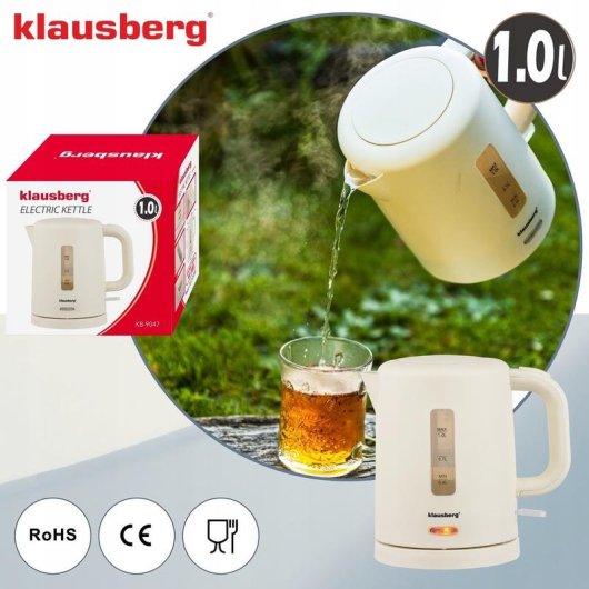 Hervidor eléctrico Klausberg KB-9047 1 l 1100 W Beige