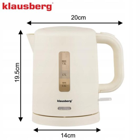 Hervidor eléctrico Klausberg KB-9047 1 l 1100 W Beige
