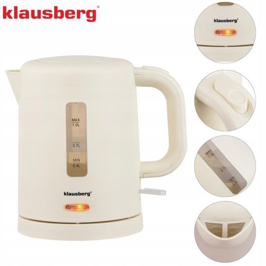 Hervidor eléctrico Klausberg KB-9047 1 l 1100 W Beige