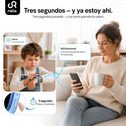 RAYOFI R5 Go 4G 1,83" Negro Azul Correa Talla Única