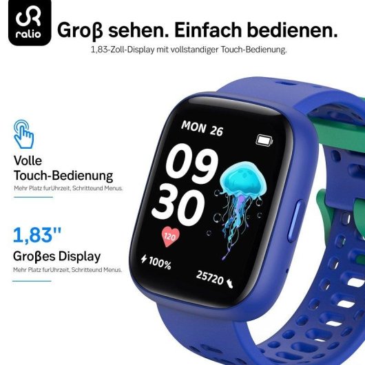 RAYOFI Watch 01 Bluetooth 1,7" Azul Correa Hipoalergénica Talla Única