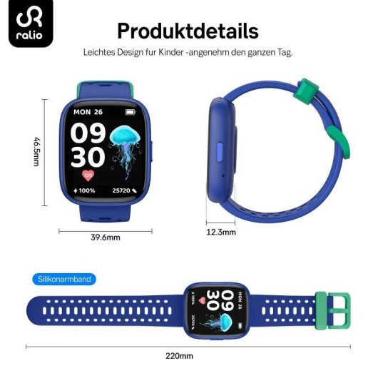 RAYOFI Watch 01 Bluetooth 1,7" Azul Correa Hipoalergénica Talla Única