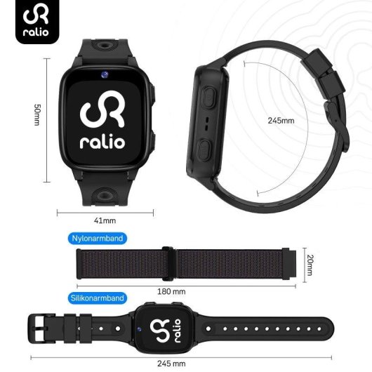 RAYOFI R5 Go 4G 1,83" Negro Correa Talla única para niños 5-12 años