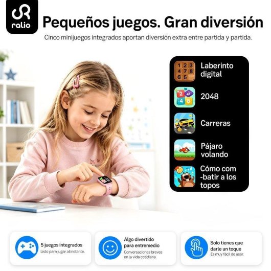 RAYOFI Watch 01 Bluetooth 300 mAh Rosa Correa Hipoalergénica Talla Única