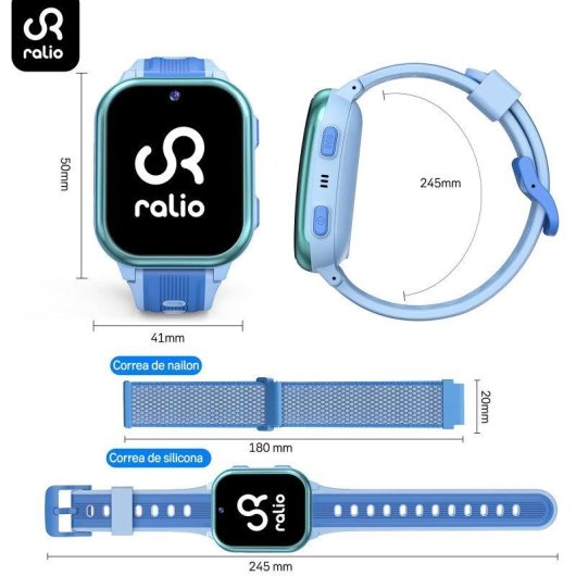 Rayofi R5 Plus 4G GPS 1,72" Azul Correa Silicona y Nylon Talla Única