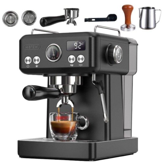 Cafetera espresso semiautomática HiBREW H10A 1,8 L 20 bares con vaporizador