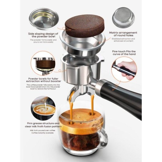 Cafetera espresso semiautomática HiBREW H10A 1,8 L 20 bares con vaporizador