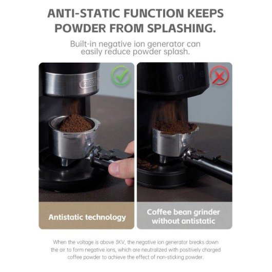 Kaffeemühle HiBREW G3 34 Mahlstufen Kegelmahlwerk 48 mm Antistatisch