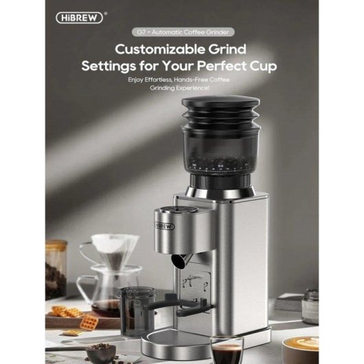 Molinillo de café HiBREW G7 48 niveles muelas cónicas táctil negro