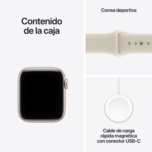 Apple Watch SE 3 GPS 40mm Caja de Aluminio Blanco Estrella con Correa Deportiva Arena M/L